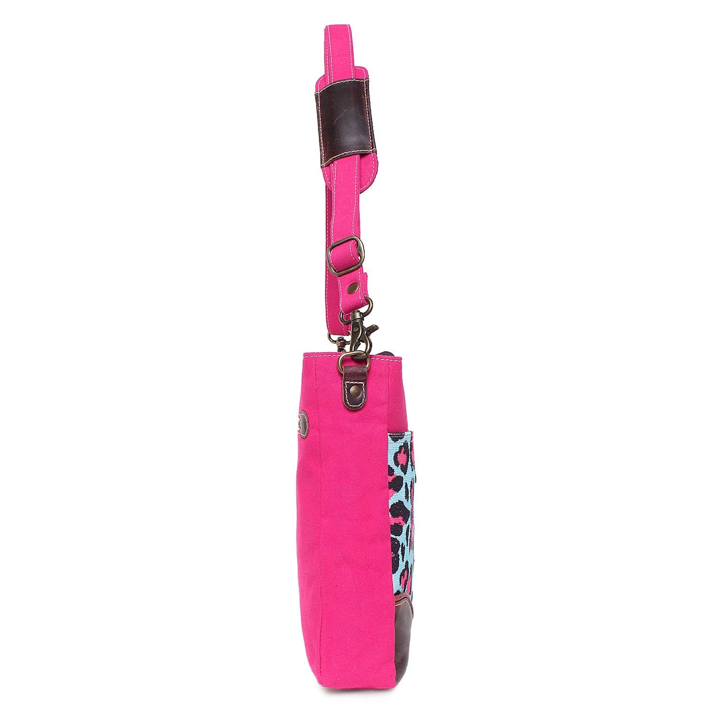 Hot Pink and Turquoise Animal Print Crossbody