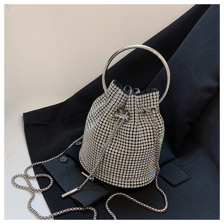 Rockin my Rhinestones Bucket bag with Diamond Chain Tassel