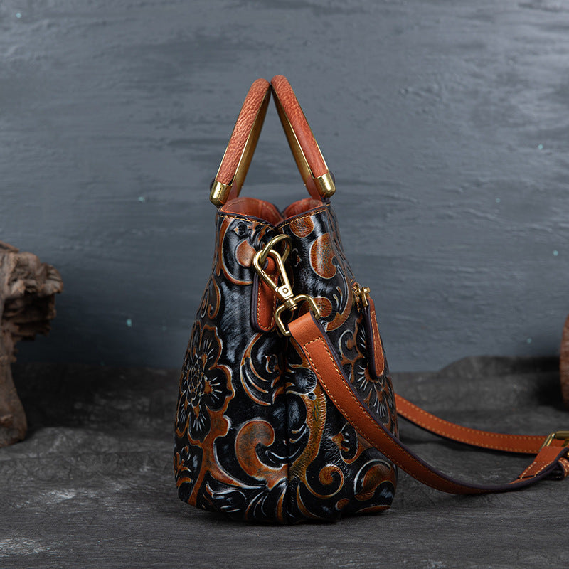 The Temperament Retro Embossed Messenger Bag