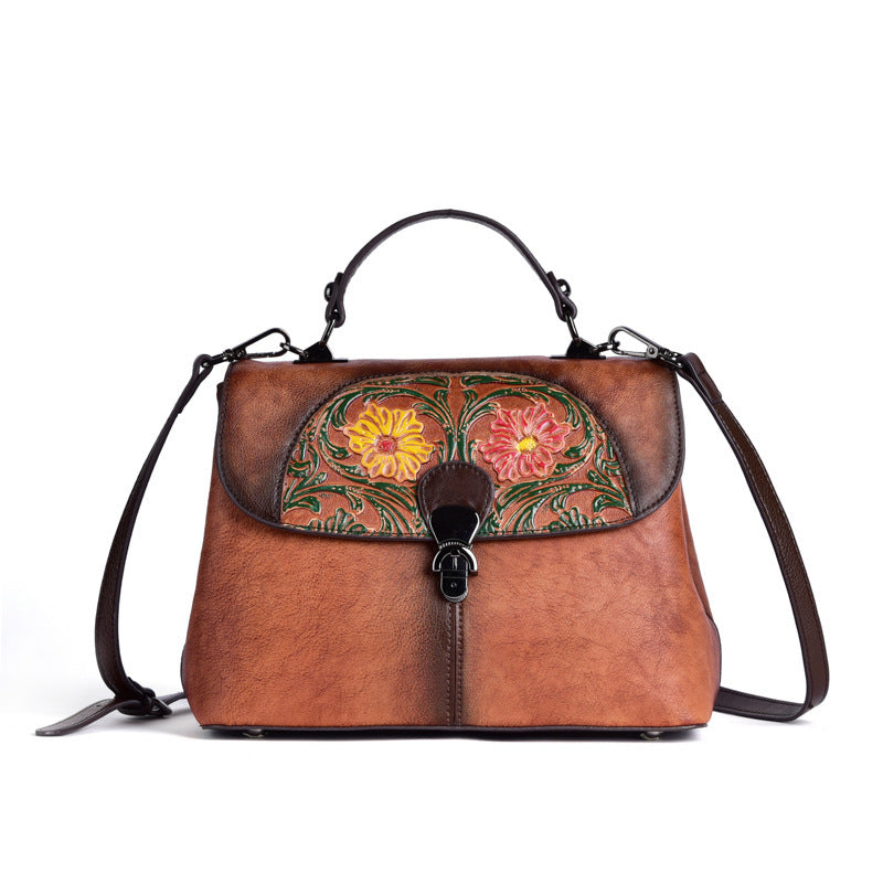 Pushing up daisies Embossed Retro Hand Rub Handbag