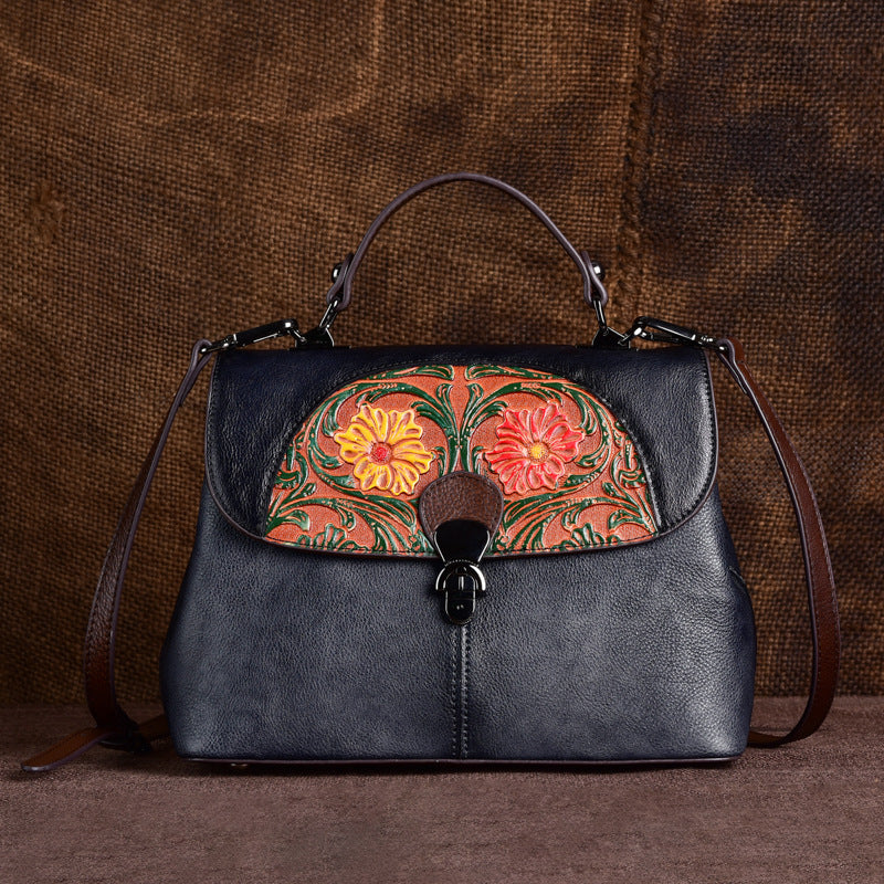 Pushing up daisies Embossed Retro Hand Rub Handbag