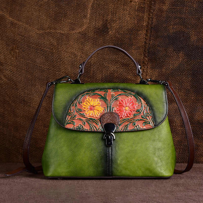 Pushing up daisies Embossed Retro Hand Rub Handbag