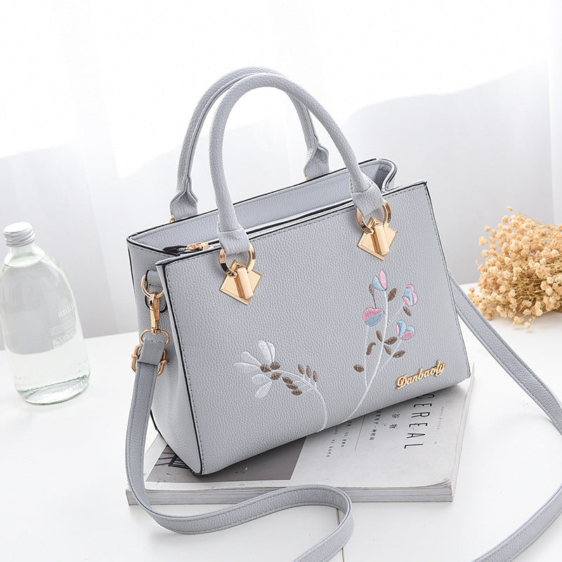 "Windy Wildflowers" embroidered women Messenger Shoulder Handbag