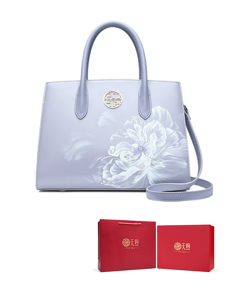 Asian Artwork Satchel Handbag High End Designer