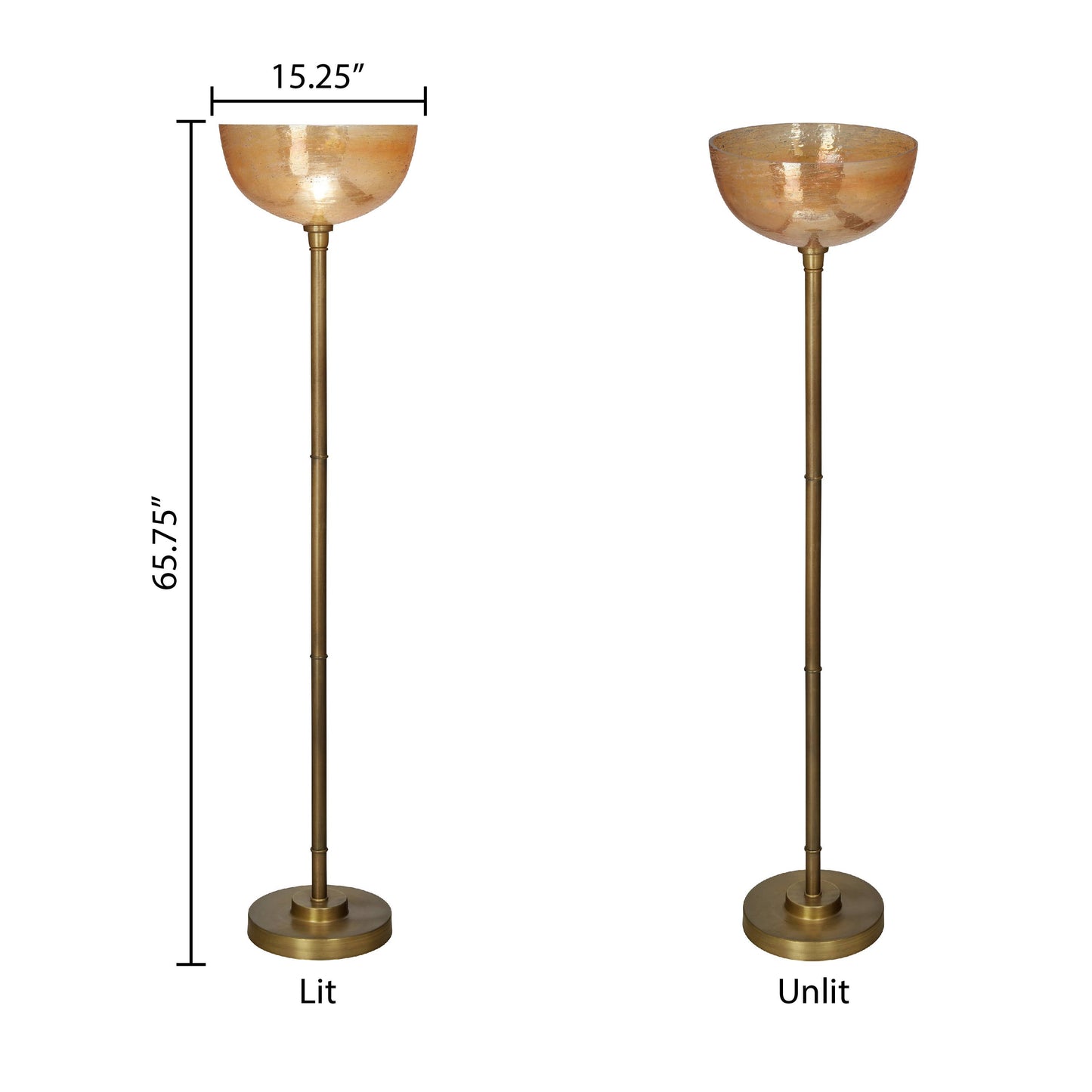 65.75"H Angie Glass and Metal Floor Lamp