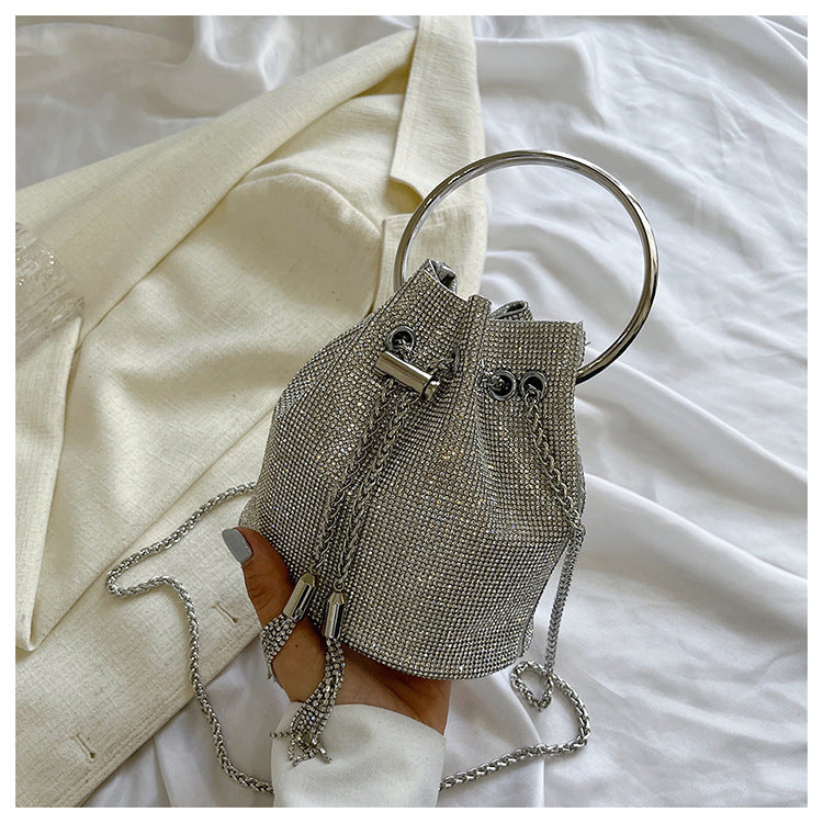 Rockin my Rhinestones Bucket bag with Diamond Chain Tassel