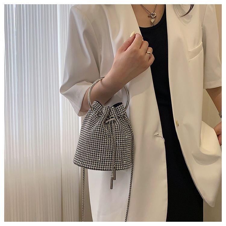 Rockin my Rhinestones Bucket bag with Diamond Chain Tassel