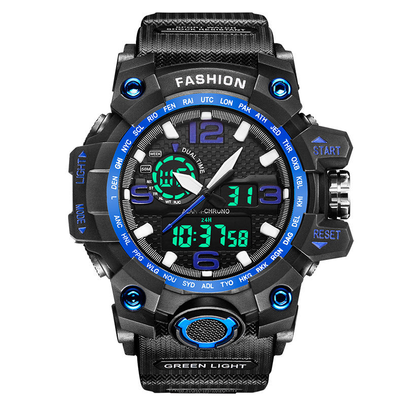 Double Display Mens Waterproof Watch