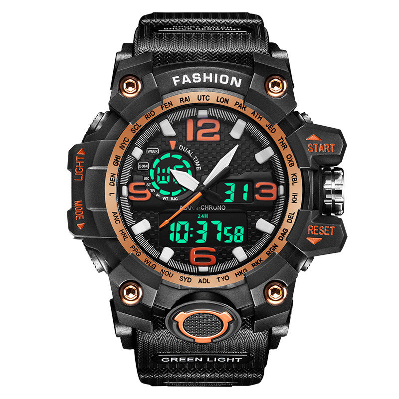 Double Display Mens Waterproof Watch