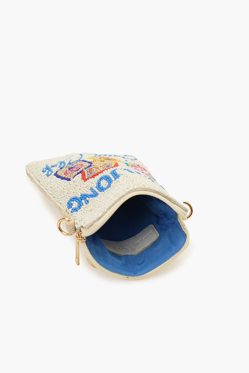 Mahjong Street Fully Hand-Beaded Crossbody Bag
