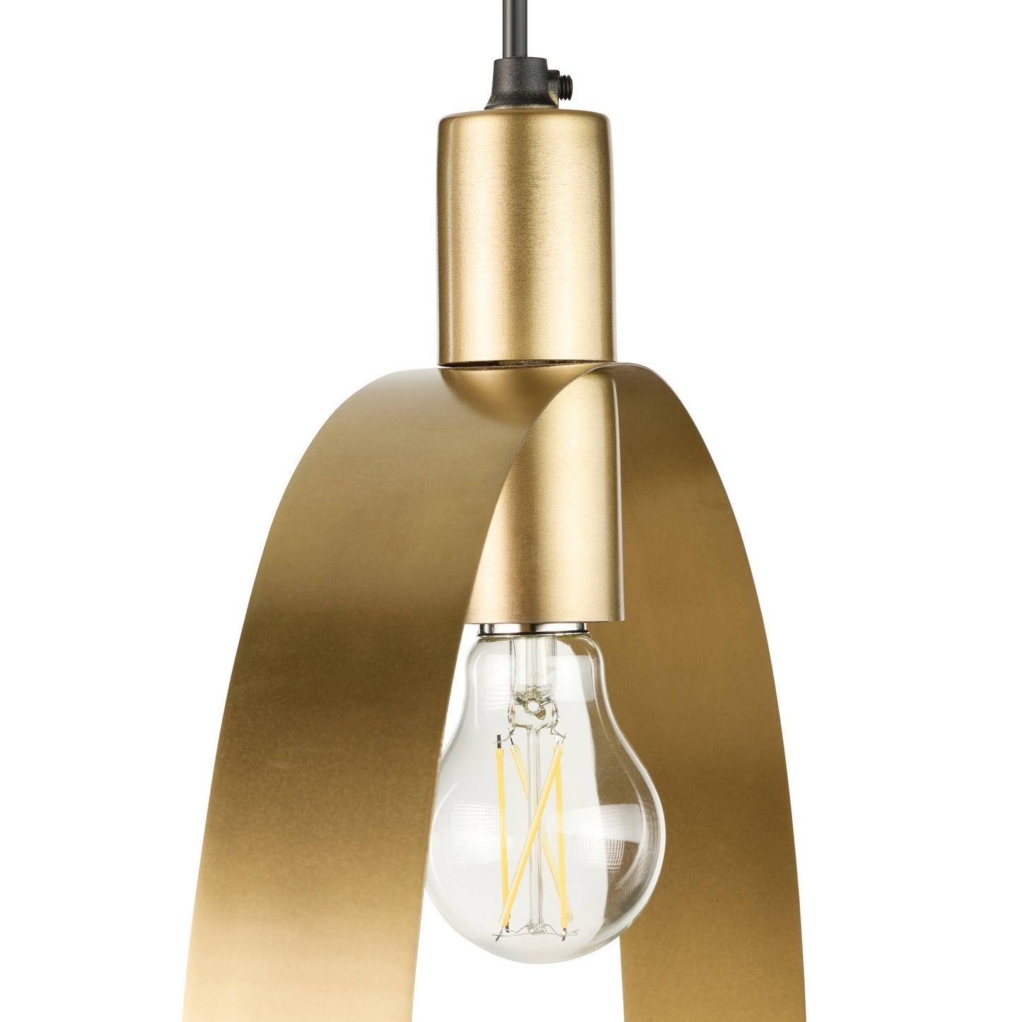 20"H Marquis Modern Brushed Gold Oval Shade Pendant