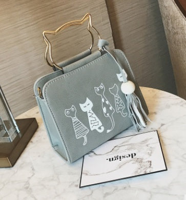 Trend printing shoulder bag Simple cat handbag diagonal cat bag
