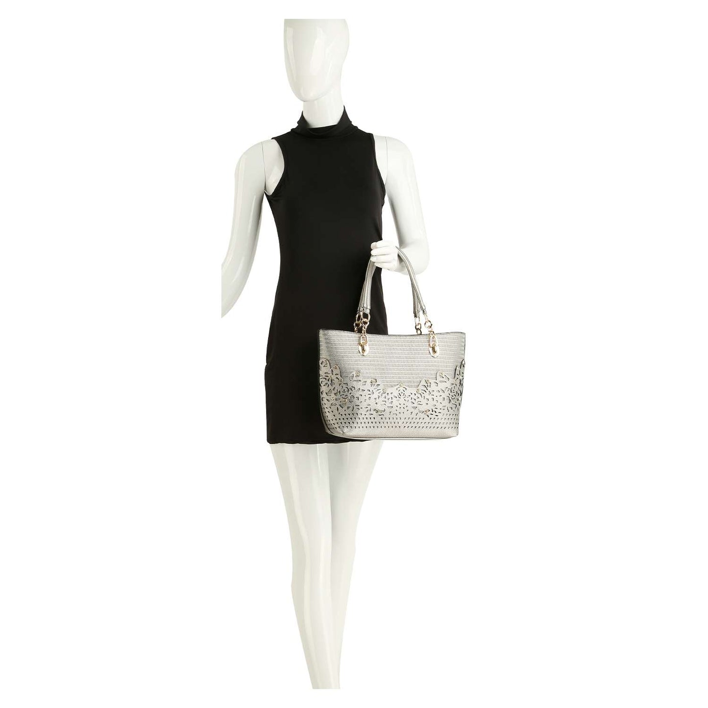 Rhinestone Accent Accessorized Handbag Set