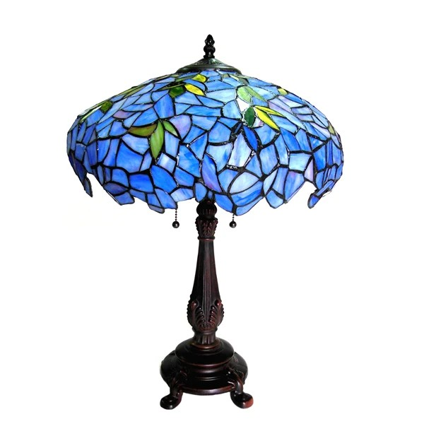 Tiffany-stlye Stained glass Wisteria Table Lamp 16" Shade