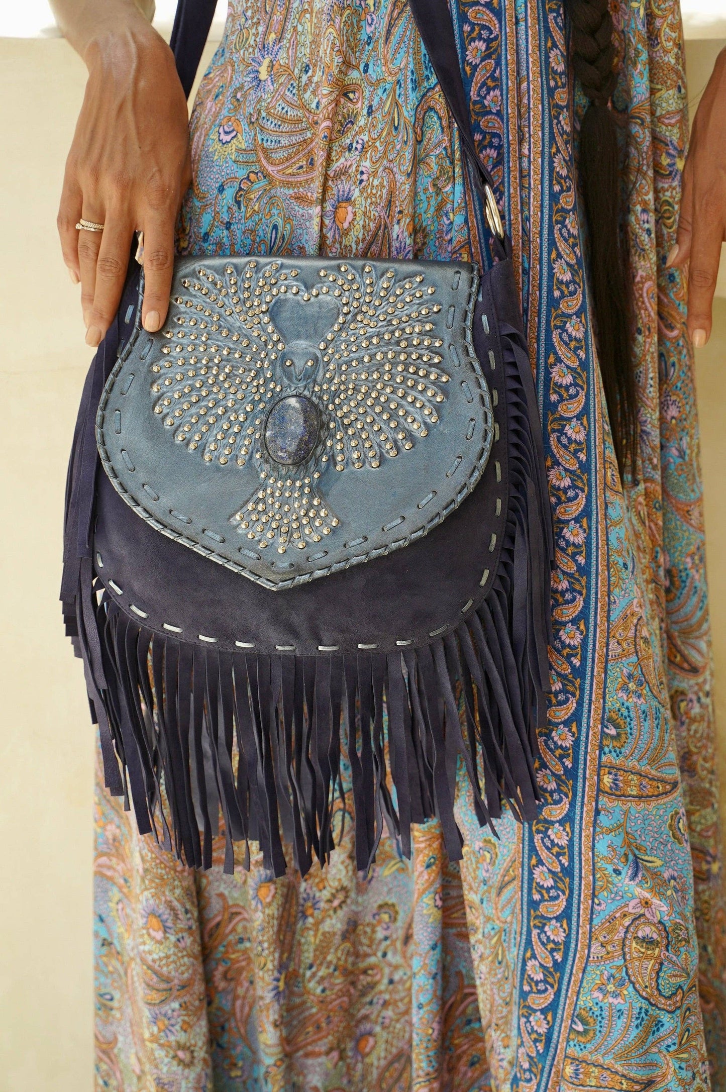 Love Story Owl Bag Navy/Silver