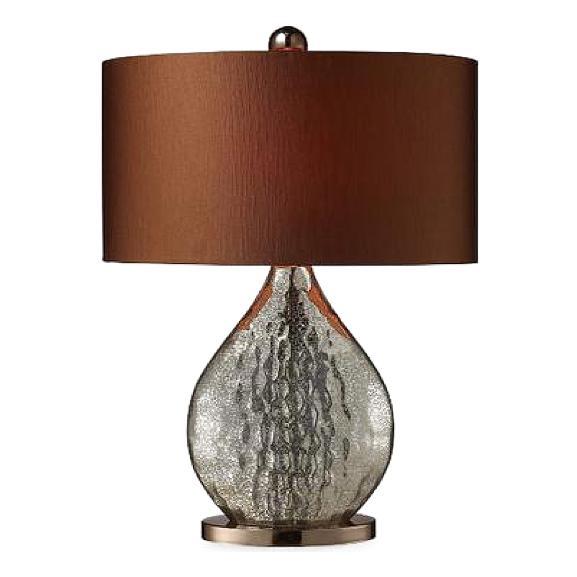 American Neoclassical Chinese Waterdrop-Textured Flat Glass Table Lamp