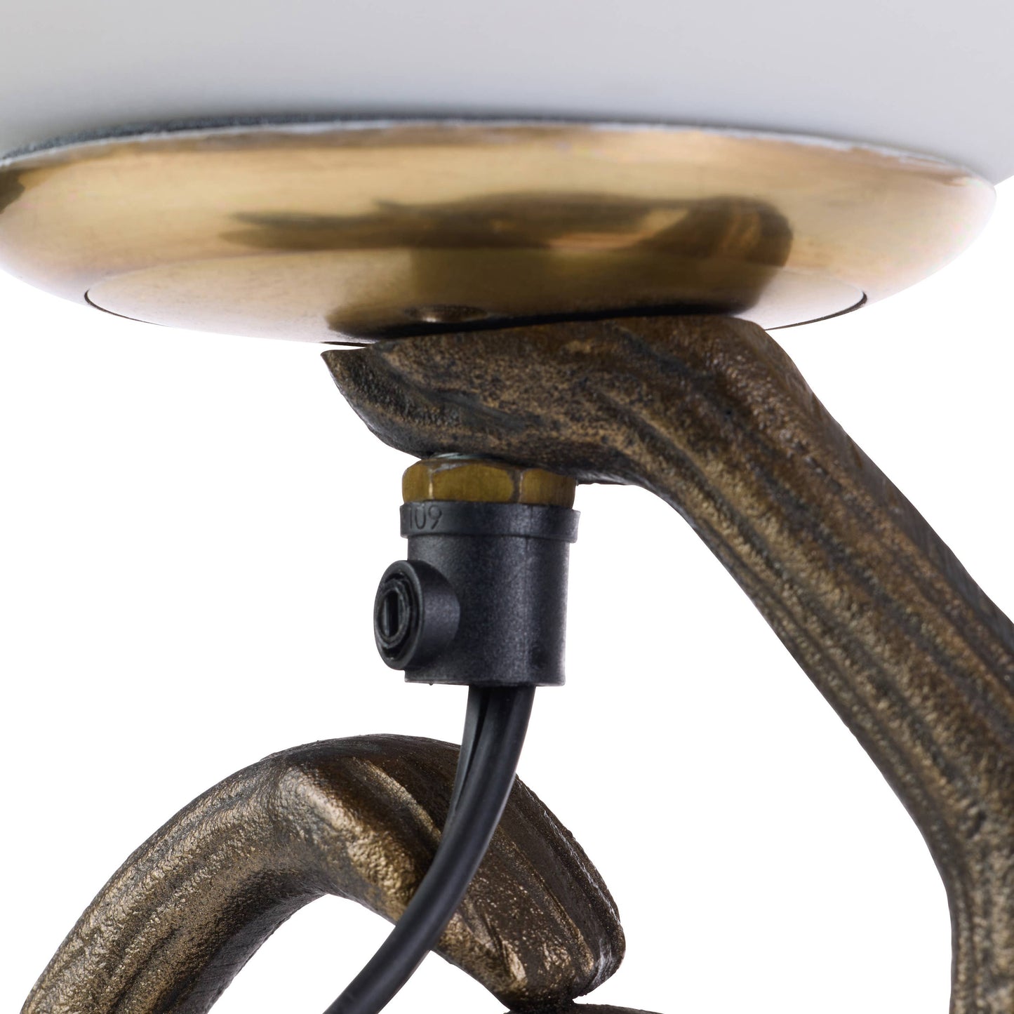 17"H Gold Finish Monkey Table Lamp with Glass Globe Shade