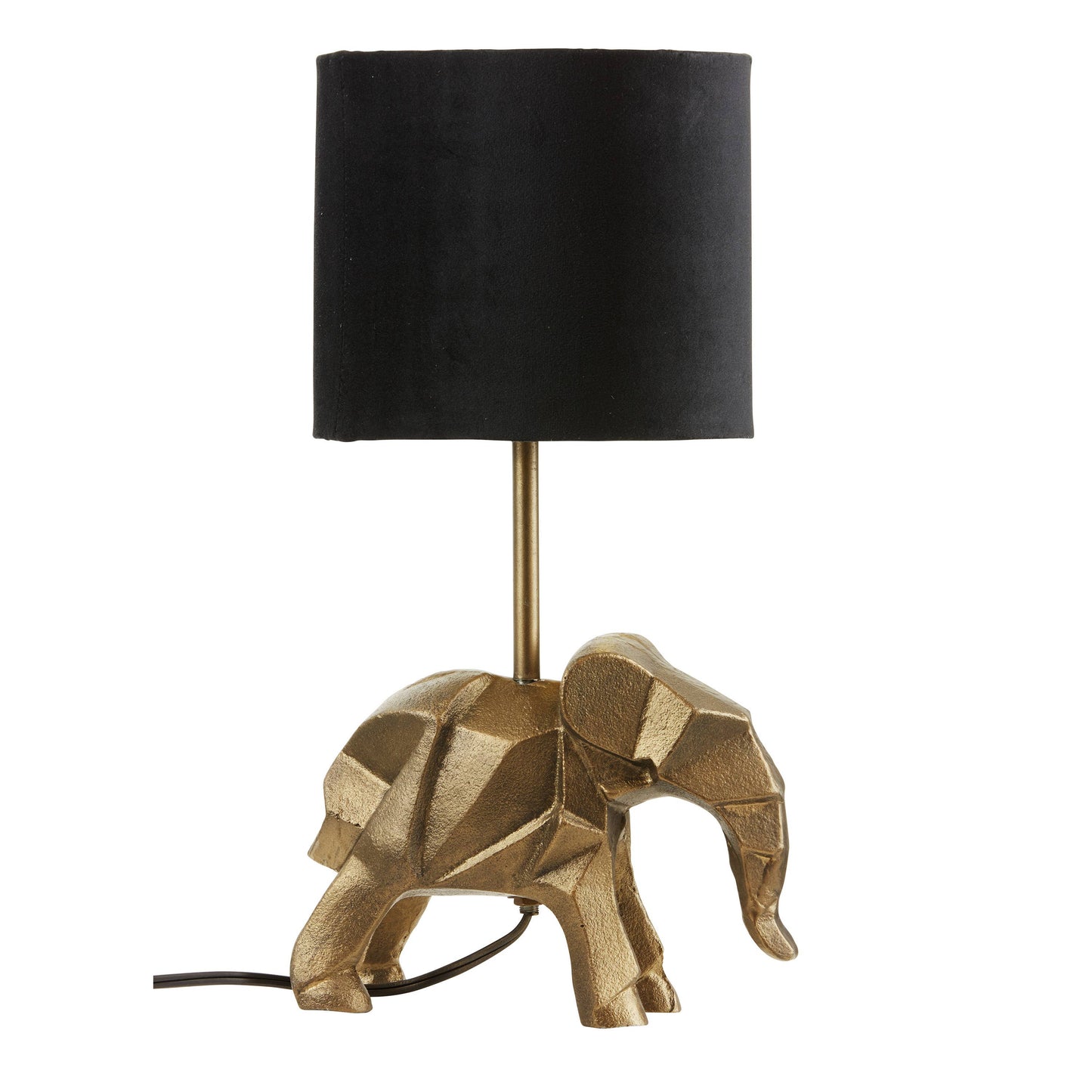 15.5''H Black Shade with Novelty Elephant Base Table Lamp