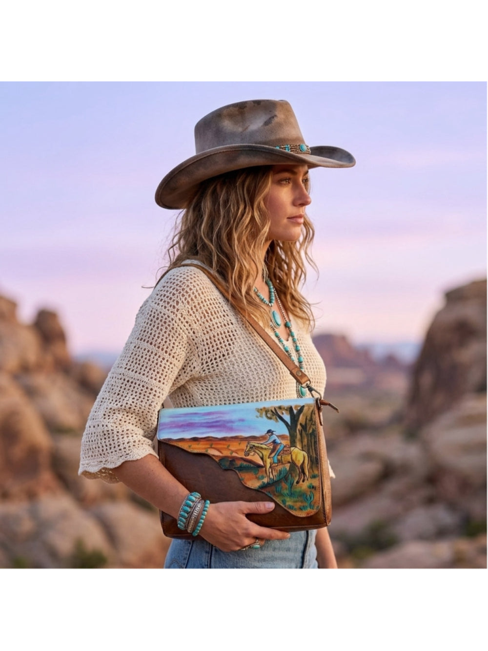 American Darling Bring me to the west saddle Art Crossbody Bag