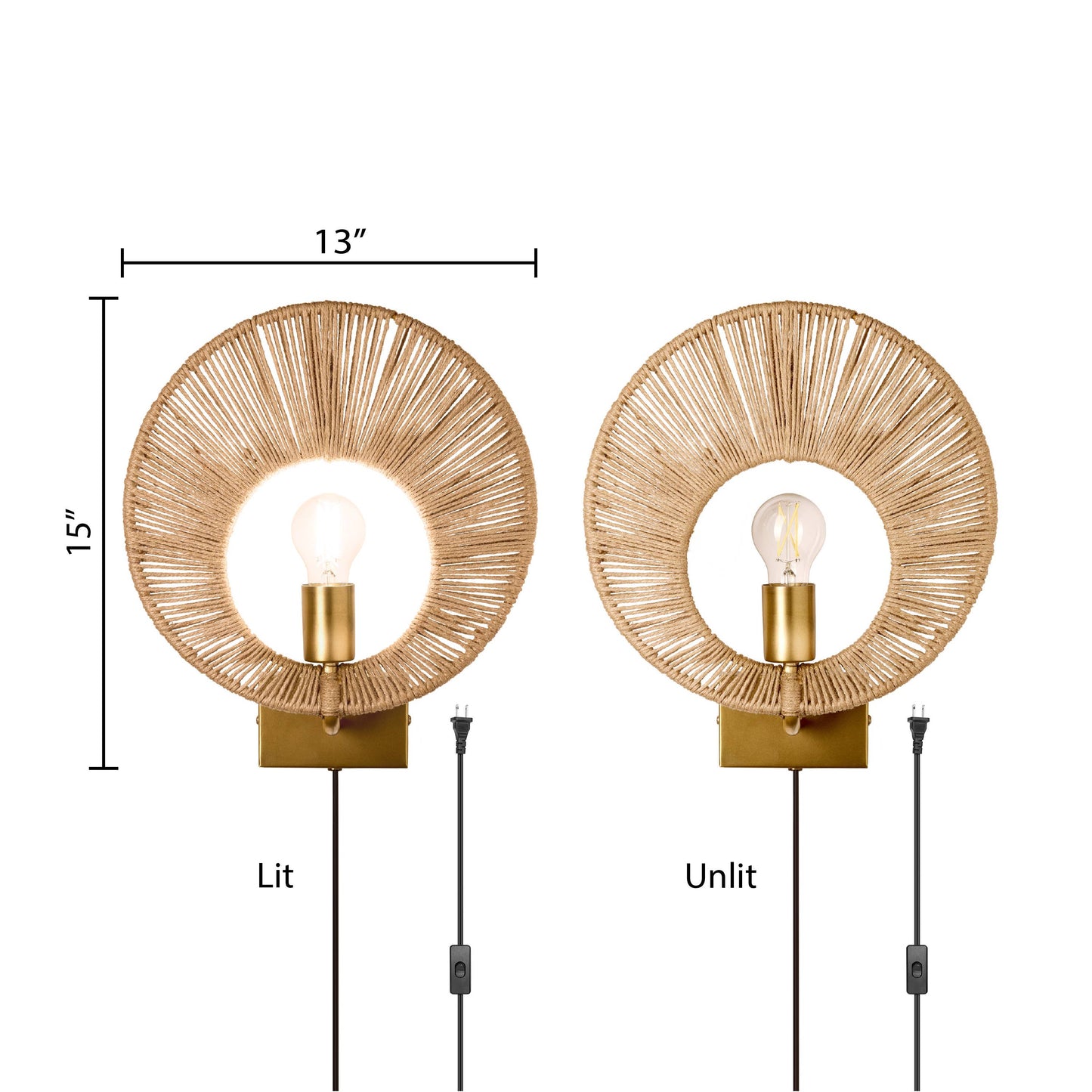 15"H Cass Modern Indoor Plug In Wall Sconce