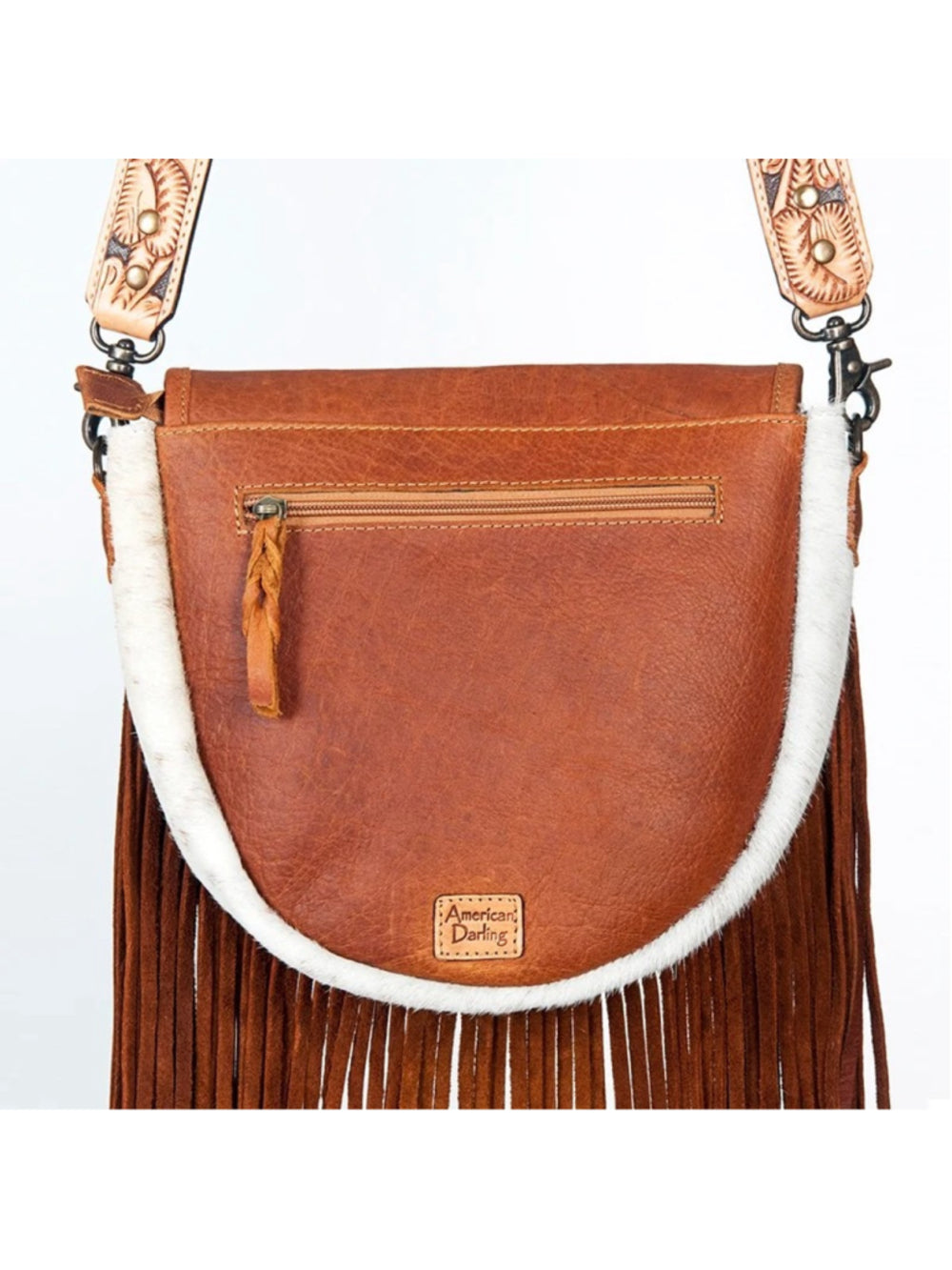 American Darling Dusty Trails Western Fringe Leather Crossbody Bag