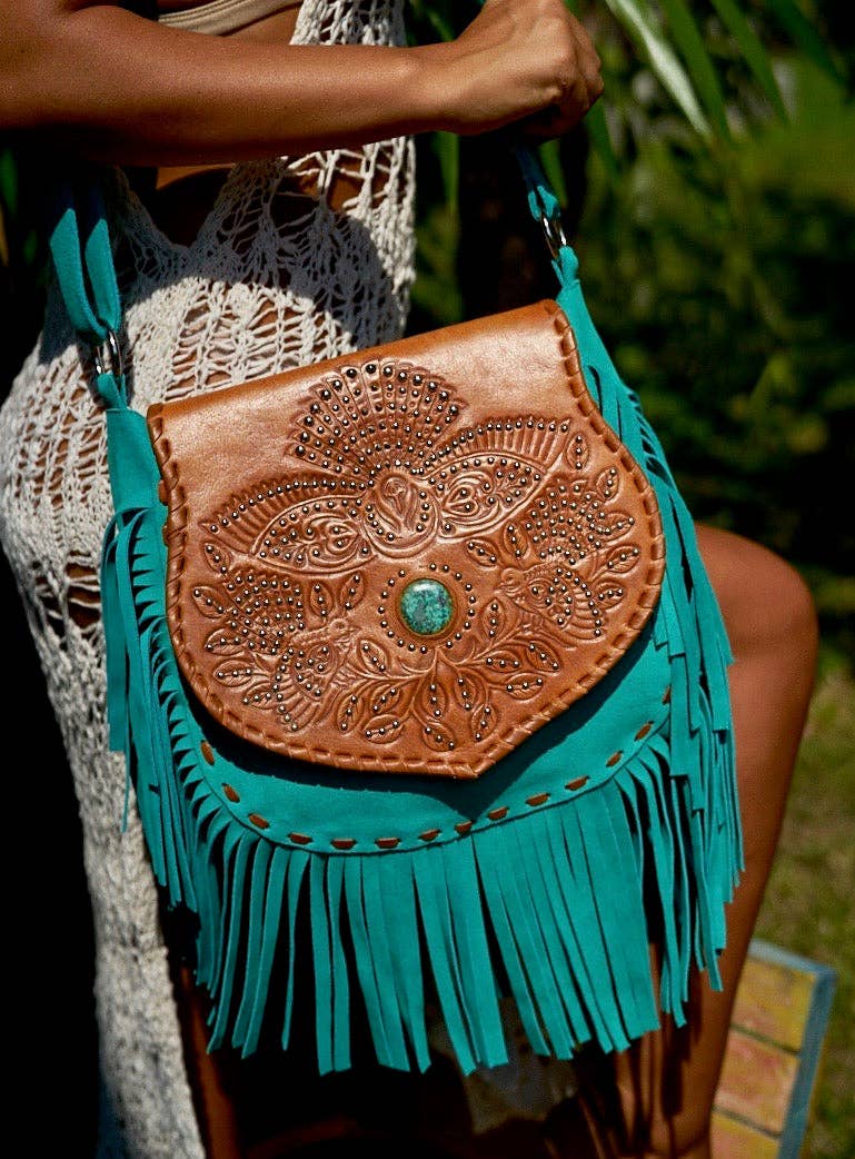 Lushington Fantail Bag Antique Tan/Seafoam