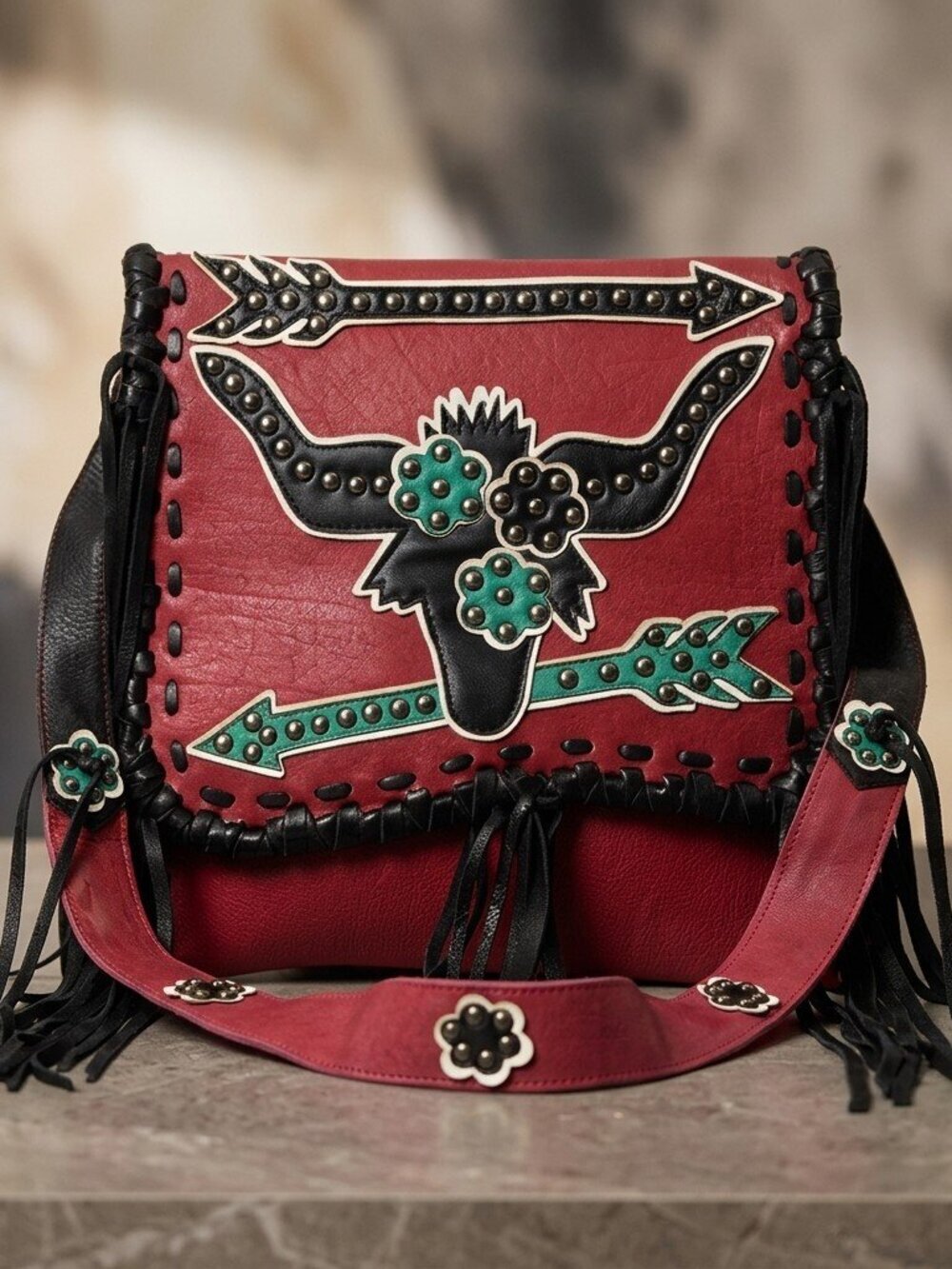 American Darling Southwest Spirit Fringe Crossbody Messenger Bag