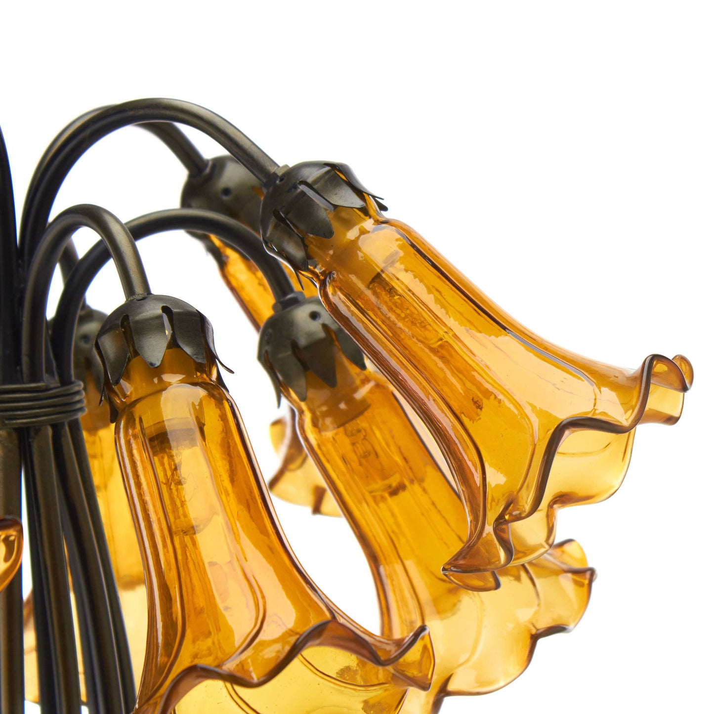 21"H Lily 10 Light Amber Shade Table Lamp