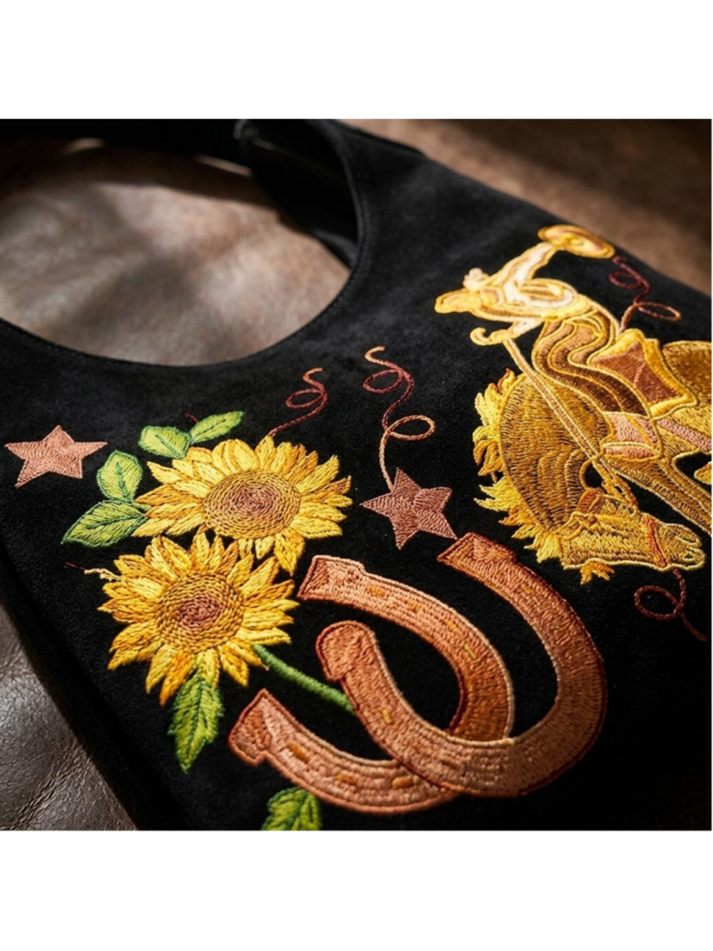 American Darling Sunflower Rodeo Embroidered Hobo Bag