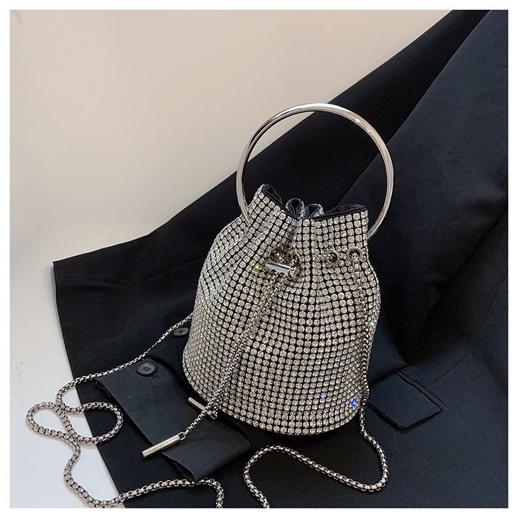 Rockin my Rhinestones Bucket bag with Diamond Chain Tassel
