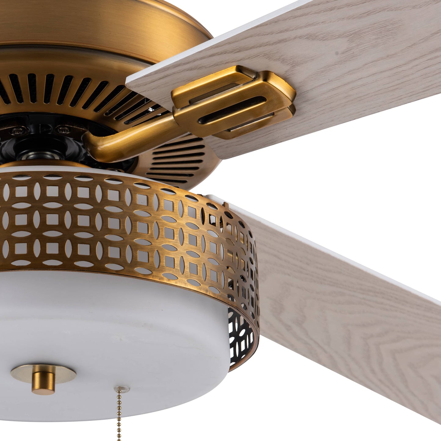 52"W Levi Brass 4-Blade LED Ceiling Fan