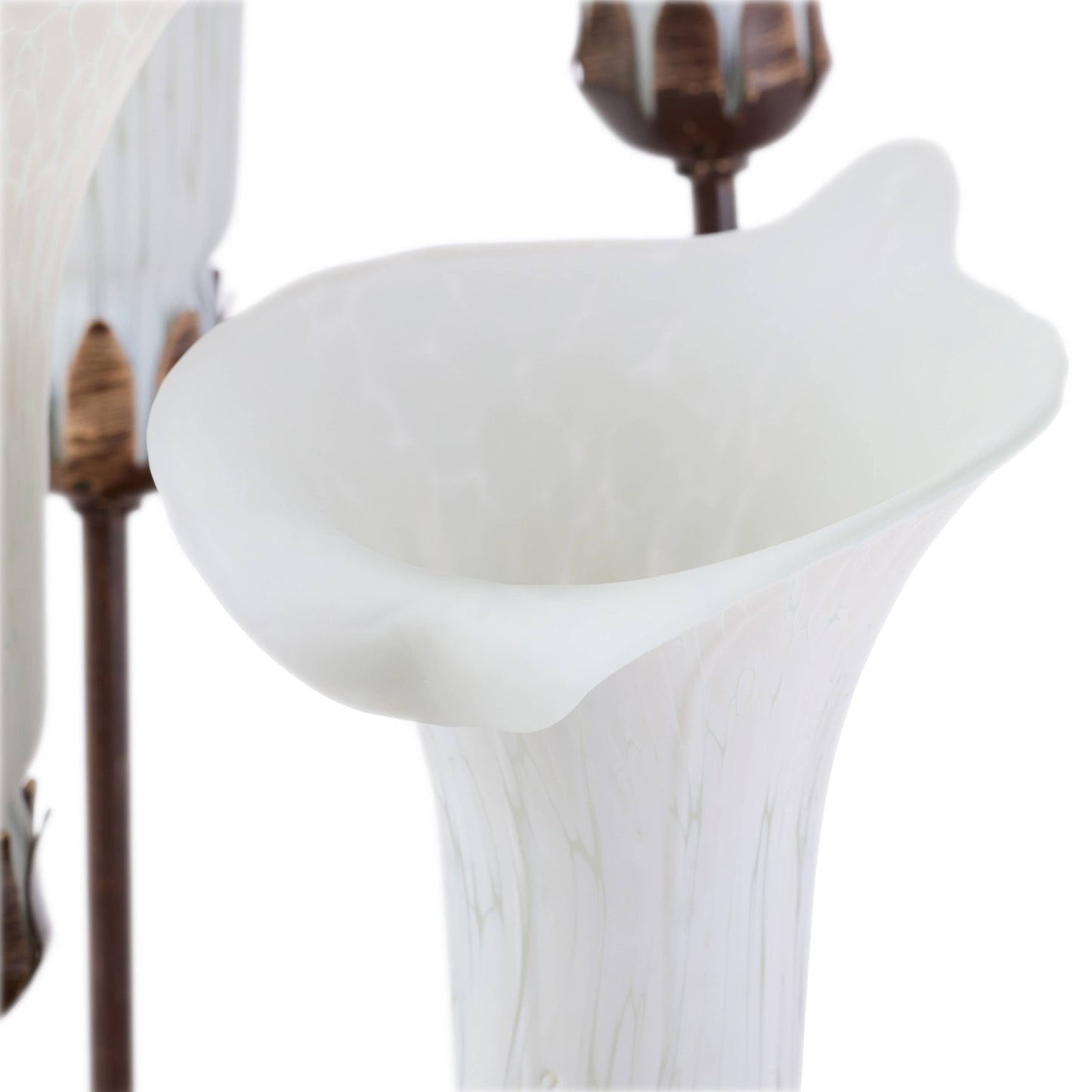 19.5"H Calla Lily Bronze Base with White Shades Table Lamp