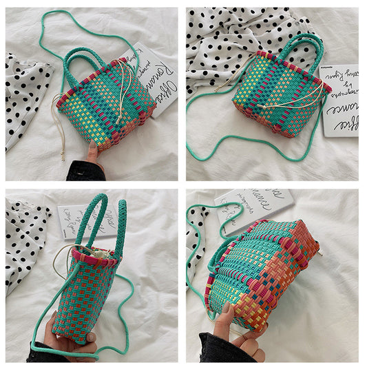 "Hand-woven Hit" Color weaved handbag