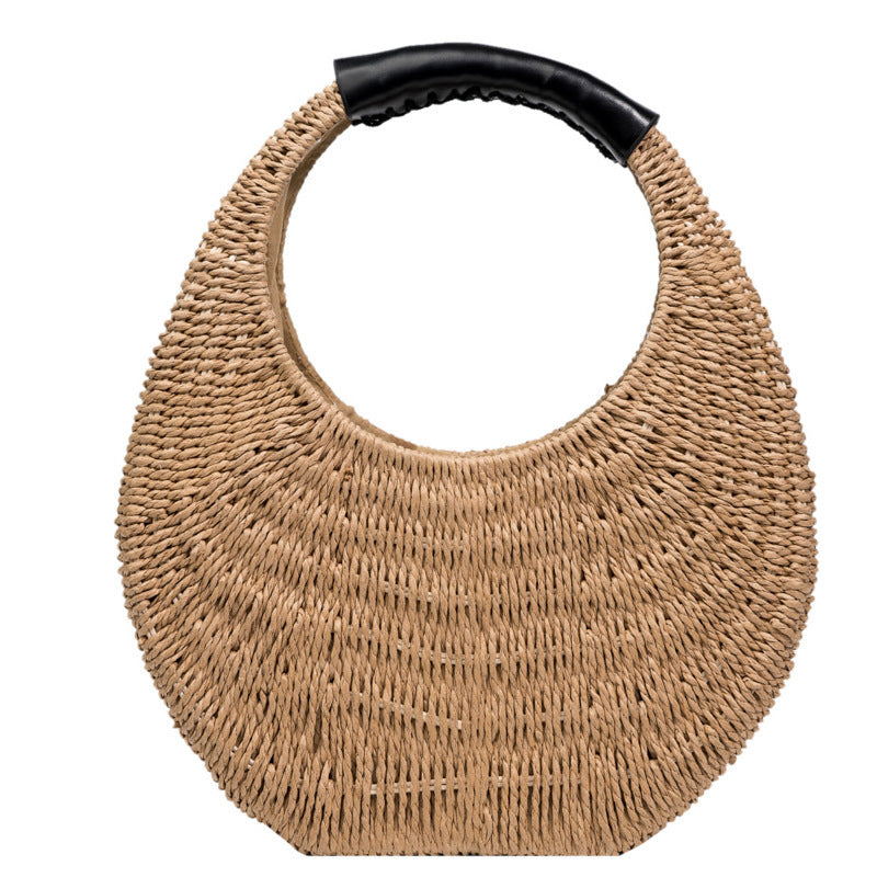 Rattan Moon Handbag