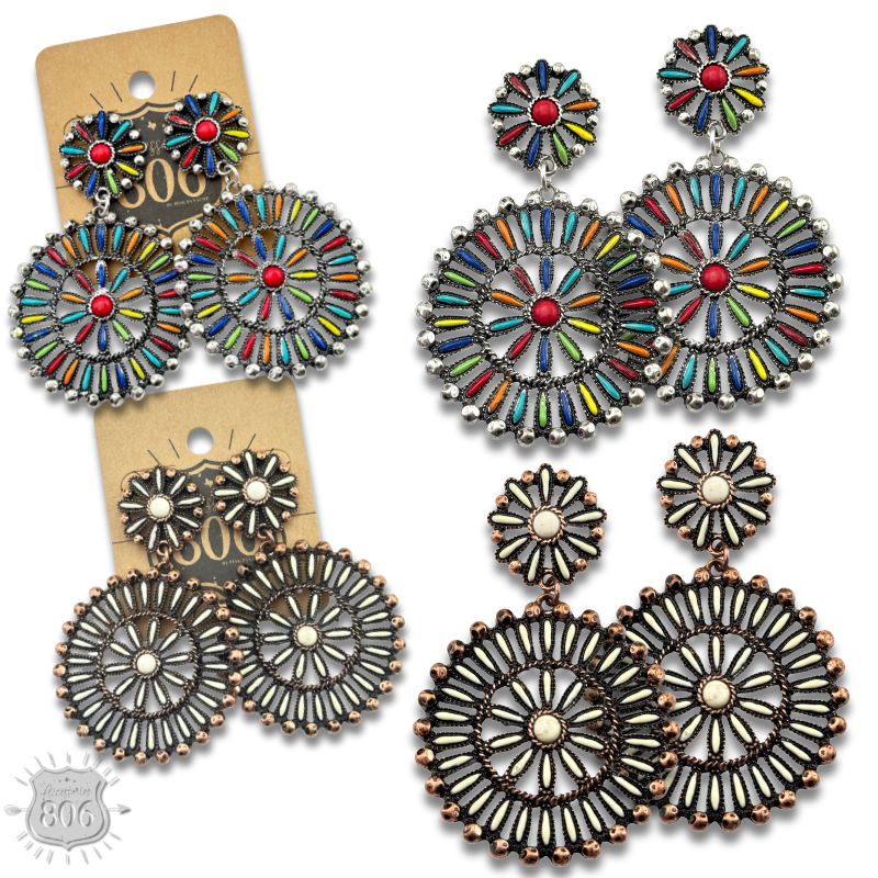 Southwest round earring - LC