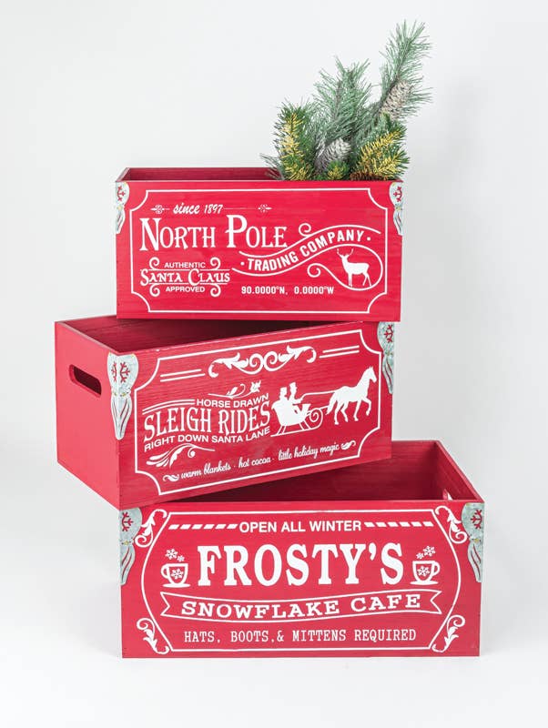 CHRISTMAS CRATE SET OF 3 (2 Set Min. at $36.50 a Set)
