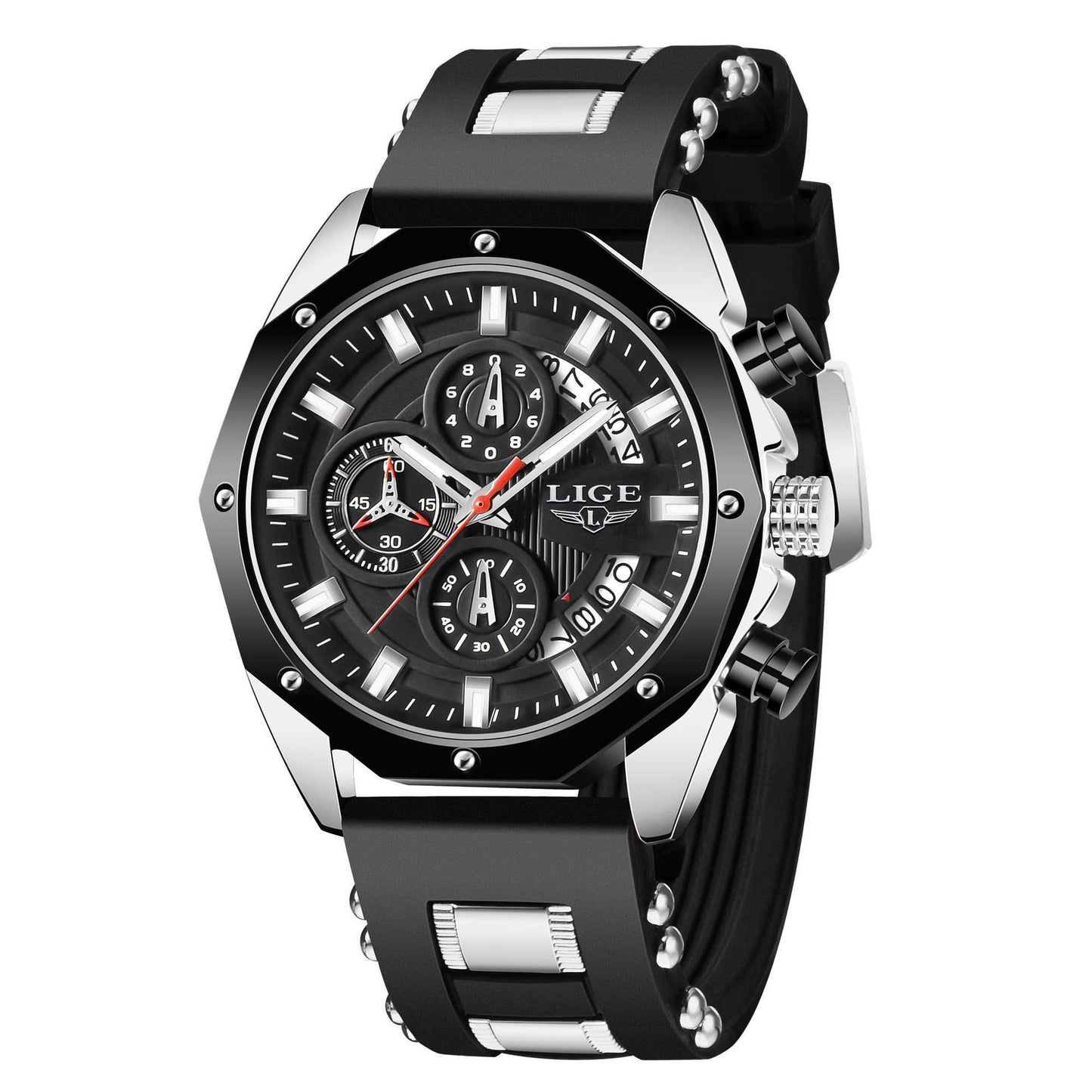 Mens Watch Luxury Silicone Sport Watch