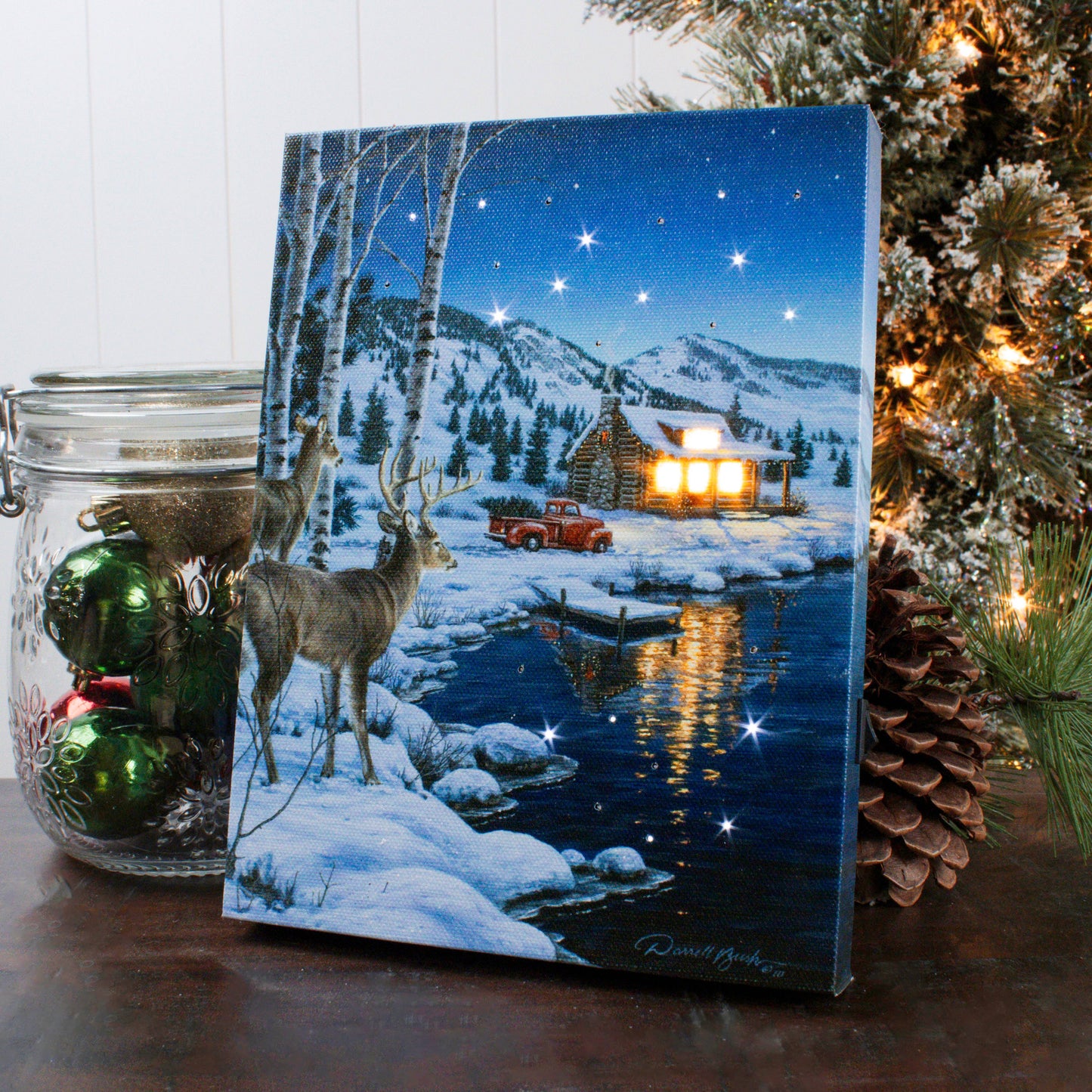 At Water's Edge 8x6 Lighted Tabletop Canvas
