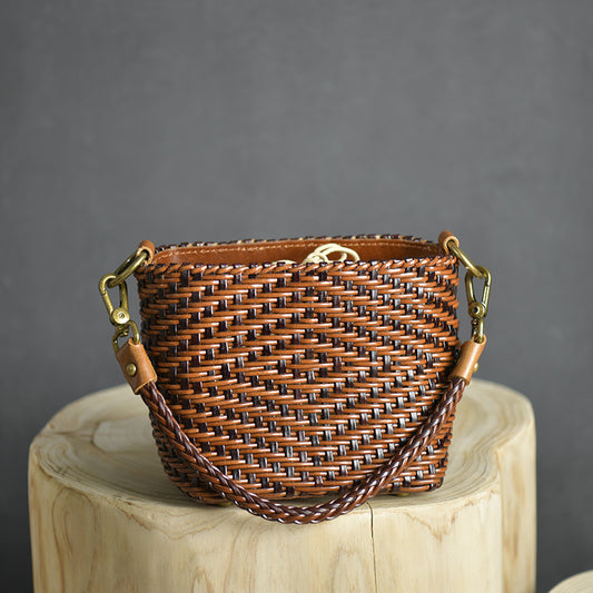 "The Element" Retro Cowhide Weave Vintage Handbag