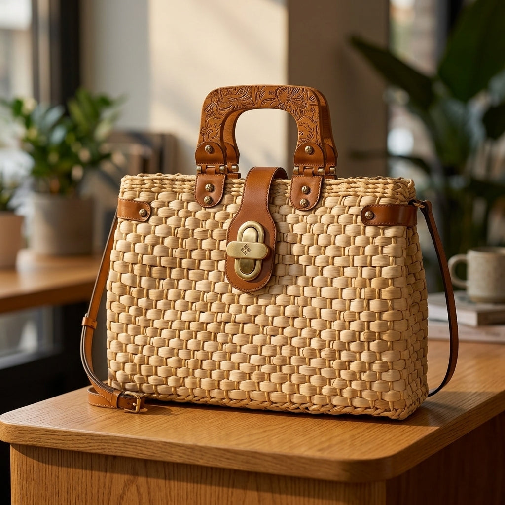 Patricia Nash Valpiana Satchel - Specialty Woven Raffia