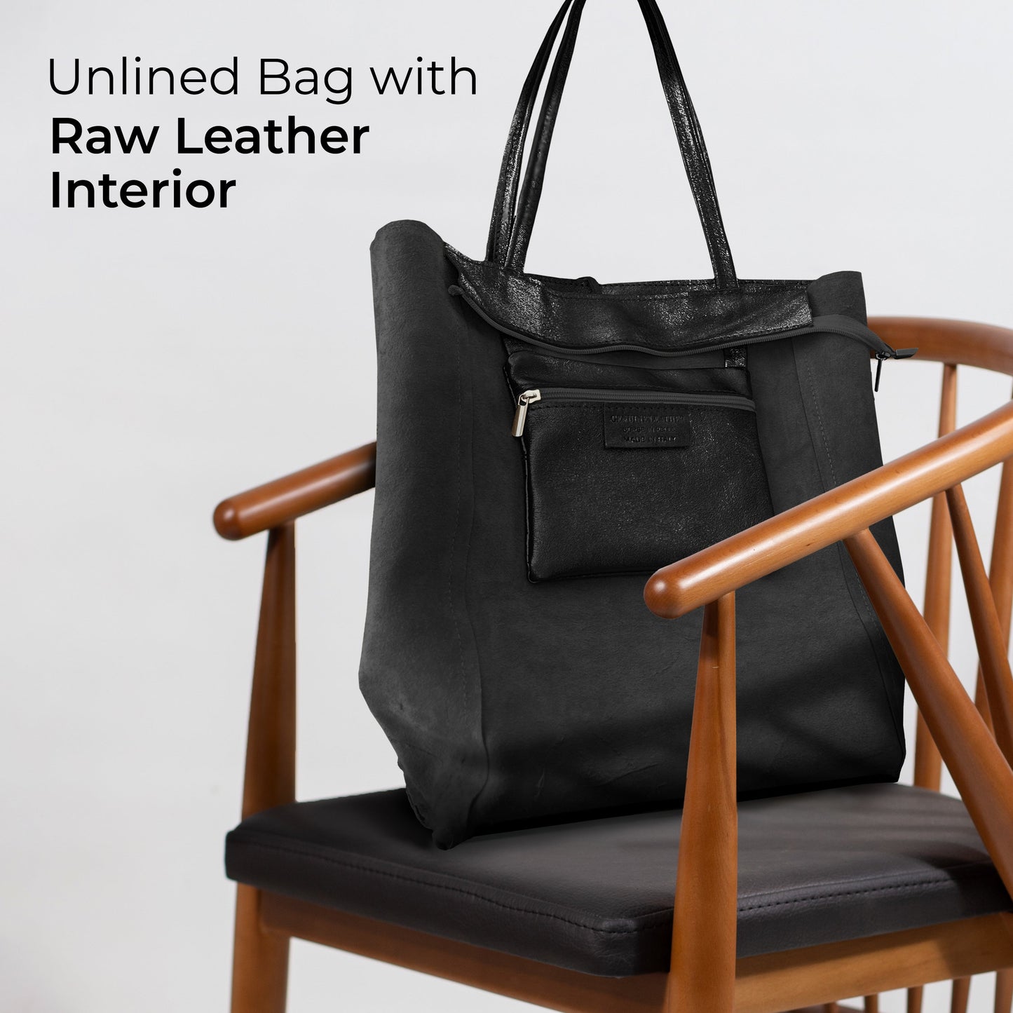 Italian Genuine Metallic Suede Tote Bag | Pisa