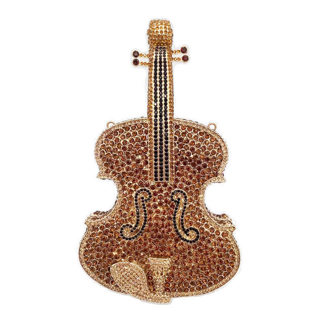 Amazing Luxury Violin Crystal Evening Bag