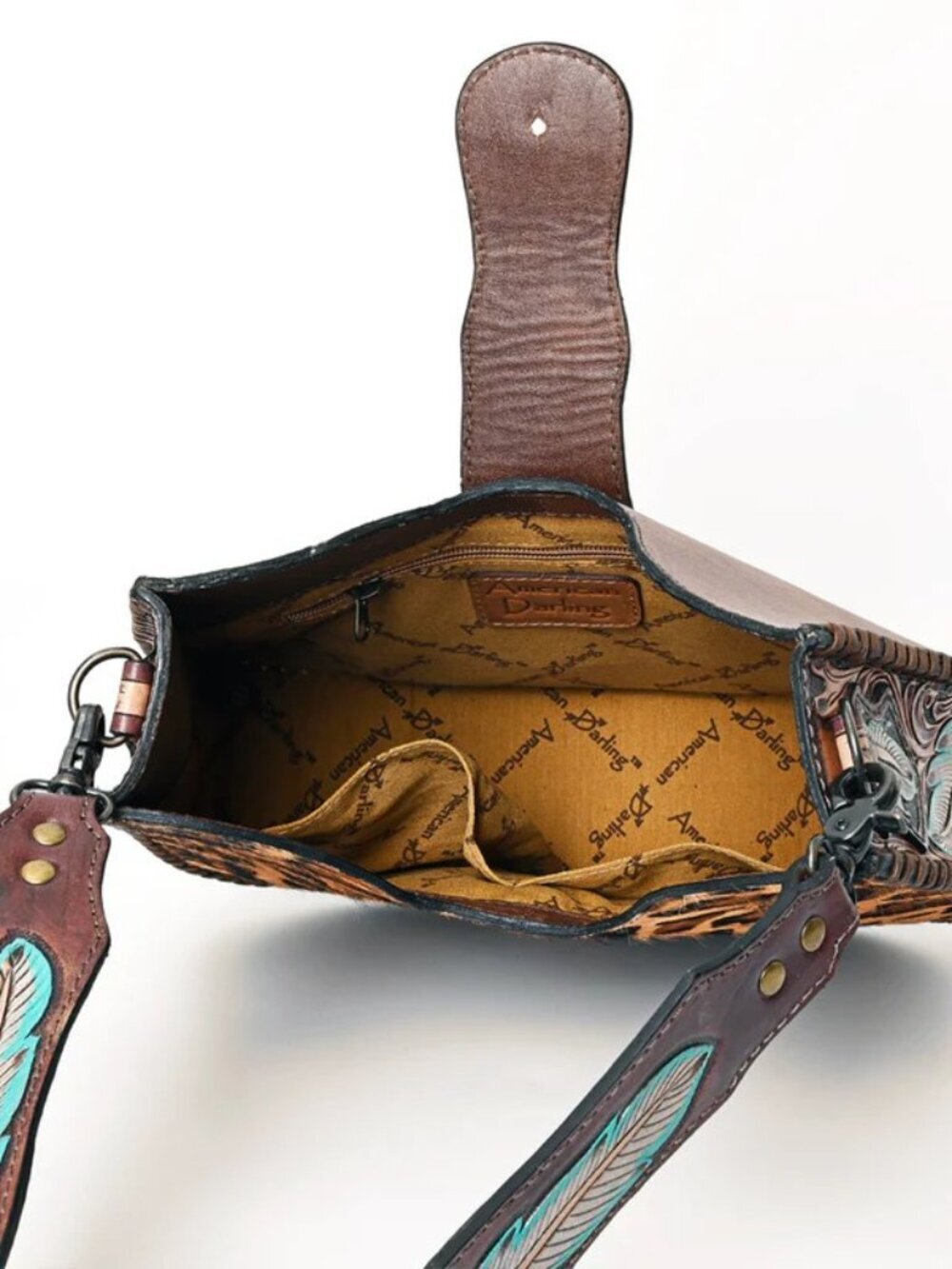 American Darling Wild Feather Western Hair on Hobo Bag