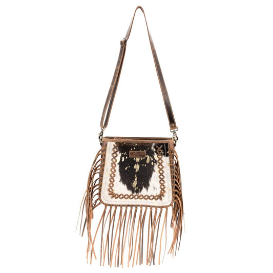 Full Grain Leather & Acid Wash Cowhide Shoulder Bag -Women's