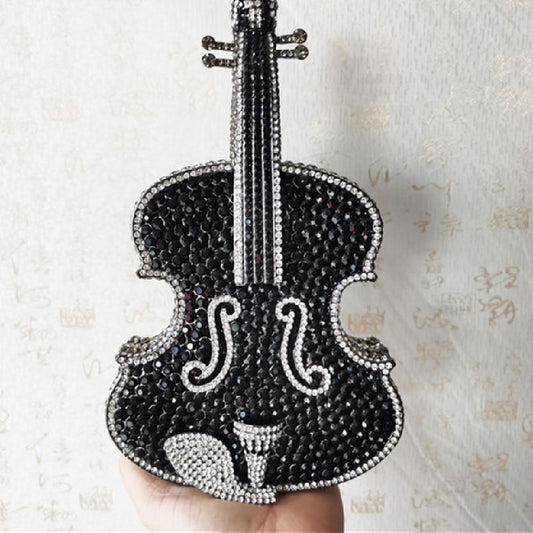 Amazing Luxury Violin Crystal Evening Bag