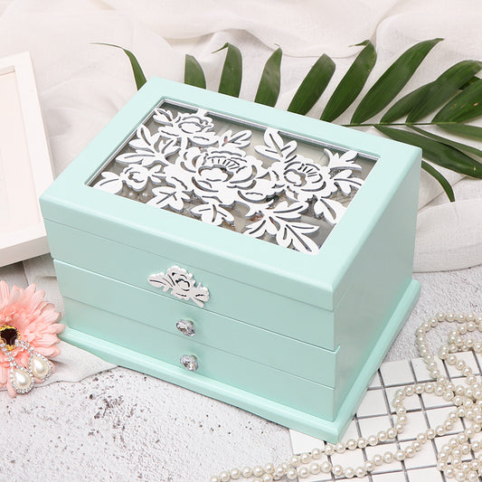 Vintage inspired Wooden Music Jewelry Box with ballerina