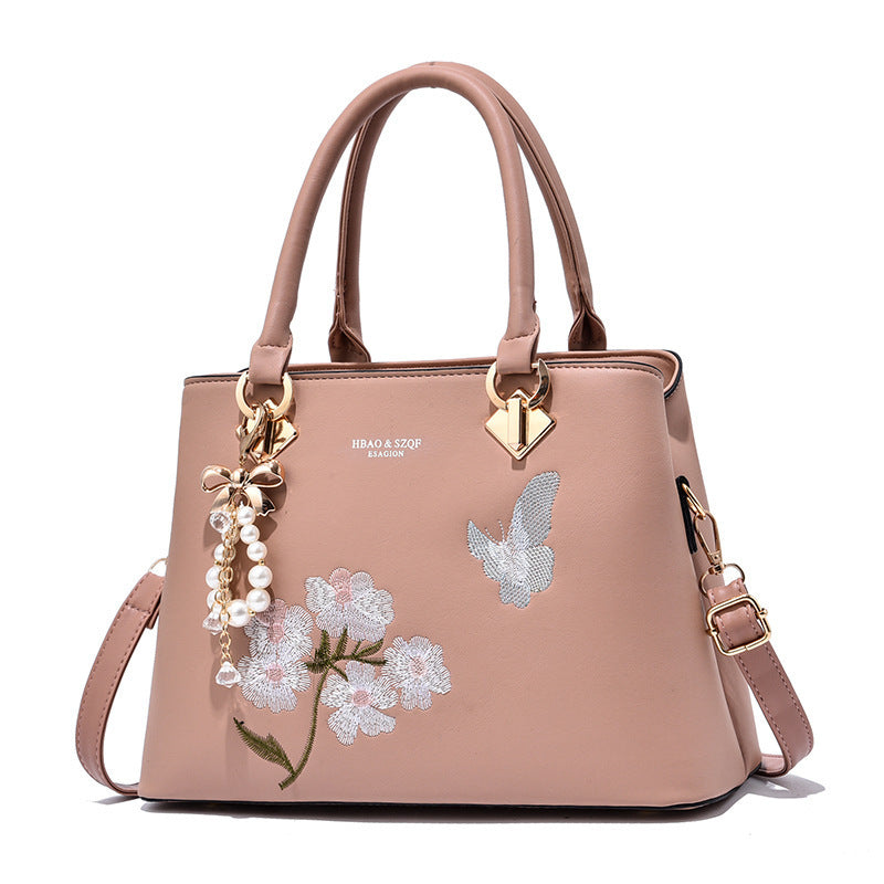 "The Flower Butterfly"  Embroidered Satchel handbag
