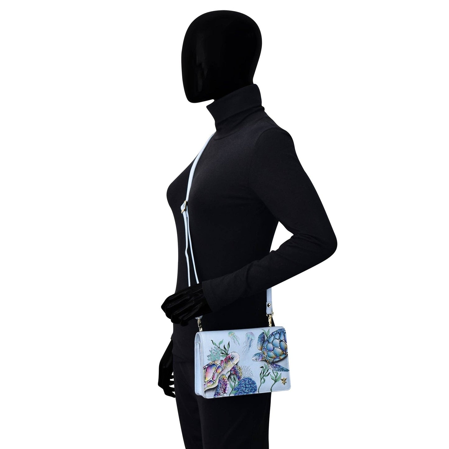 Anuschka 4 in 1 Organizer Crossbody - 711 with sea turtles