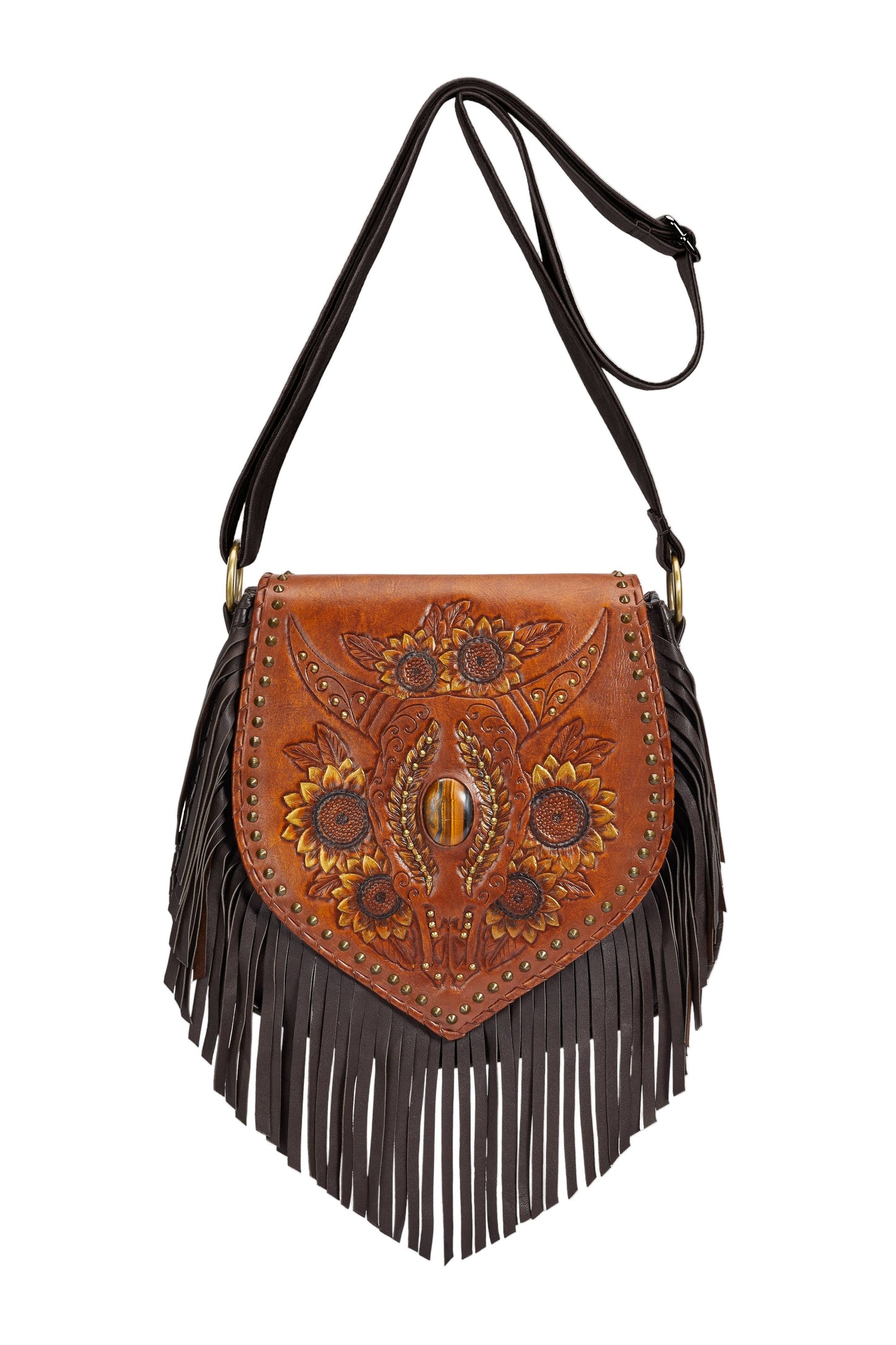 Akaroa Feather Bag Antique Medium Brown/Dark Choc/Gold