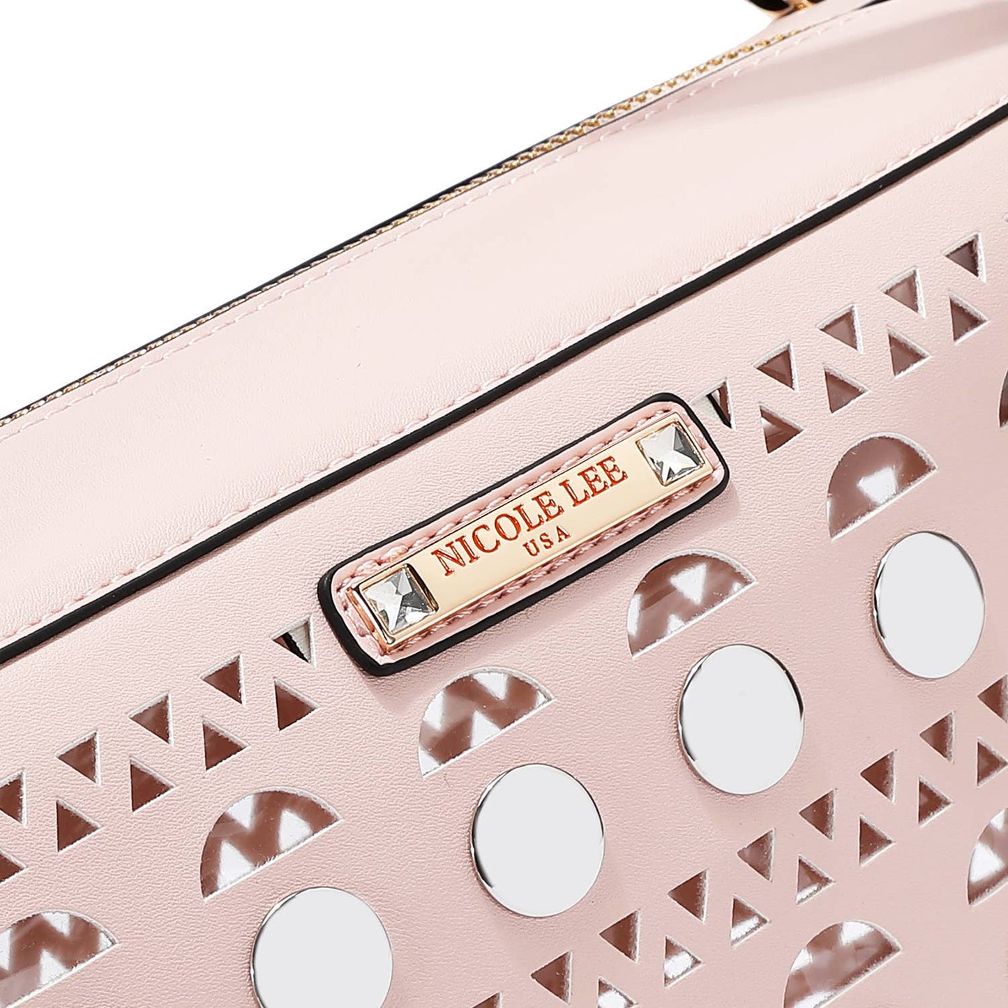 SILVER POP STUD SATCHEL BAG
